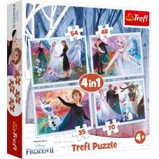 Puzzle 4w1 - W magicznym lesie Frozen