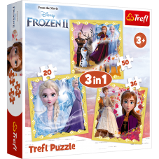 Puzzle 3w1 - Moc Anny i Elsy frozen